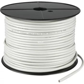 Cabo de rede Wentronic Goobay CAT 5e, F/UTP, cinzento, 100 m - mistura de cobre CCA, AWG 26/7 (flexível), PVC (68706)