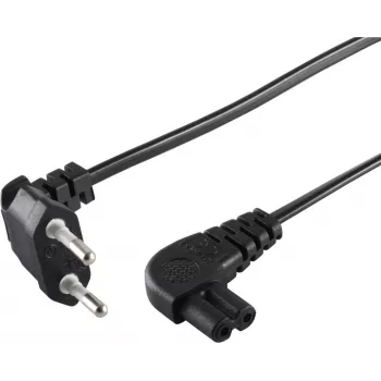 Cabo de alimentação ShiverPeaks 09-06001 — ficha euro angulada para IEC 60320 C7, 1,5 m