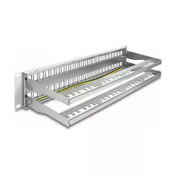 Painel Keystone DeLOCK 19 polegadas 48 portas com alívios de tensão 2U cinzento