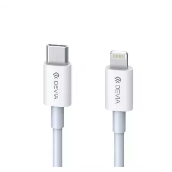 Cabo USB-C para Lightning Devia Smart Series PD 18W – branco, certificado MFi