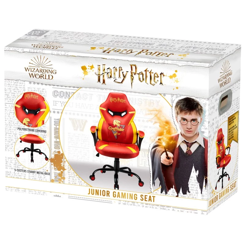 Cadeira gaming para PC Subsonic Junior Griffindor assento acolchoado laranja vermelho