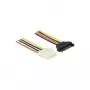 Cabo de alimentação interno DeLOCK 60140 1 m SATA 15 pinos Molex 4 pinos