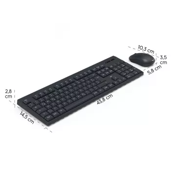 Conjunto de teclado e rato WKM-100 preto