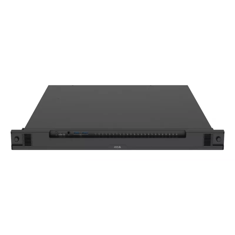 Gravador de vídeo em rede AXIS S2224 Mk II 24 canais, reprodução de 48 canais, 7680×4320, HDD de 6 TB, SSD de 256 GB, RAID 0/1/10, 1U, Preto