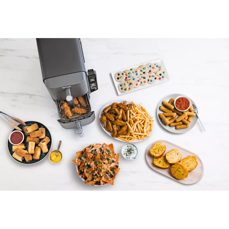 Ninja Double Stack XL Fritadeira a ar quente 2 compartimentos com sonda de temperatura SmartCook 9,5 L SL451EU