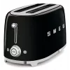 Smeg - TSF02 Torradeira 4 fatias - Preto/lacado/LxAxP 41x20,8x21,5 cm/6 níveis de torra/1500W