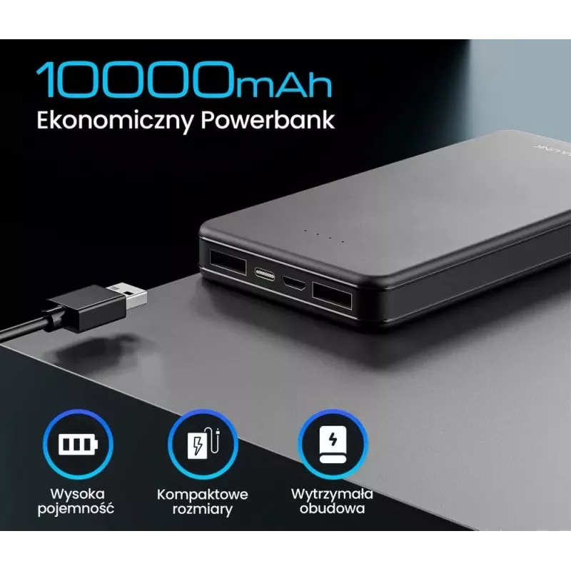 Powerbank portátil Extralink EPB-078B 10000mAh