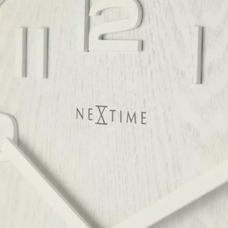 NeXtime 3096WI - Relógio de parede - Relógio de quartzo - Redondo - Branco - Madeira - Madeira