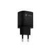 Carregador com fio NATEC para dispositivos móveis NUC-2141, 30W, USB-C PD 3.0 + USB-A QC 3.0, 110–240V, preto