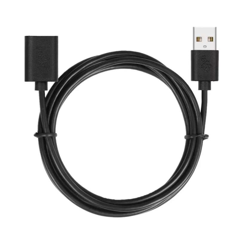 Cabo de extensão USB AM-AF 1,8 m preto