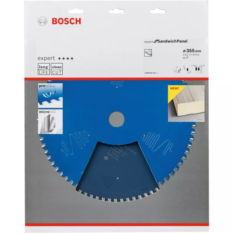 Bosch Expert for Sandwich Panel lâmina de serra circular 355 mm, 80 dentes, furo 30 mm, 2608644147