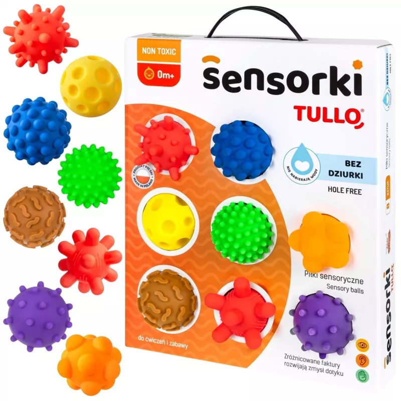Bolas sensoriais sem furos TULLO 8 unidades