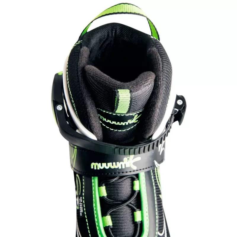 Patins em linha ajustáveis para criança tam. 29-32, patins em linha verde/preto