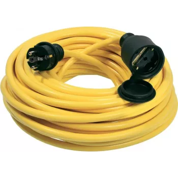 AS Schwabe cabo de extensão elétrica [ficha com contacto de proteção - tomada com contacto de proteção] amarelo 25,00 m 60351 (60351)