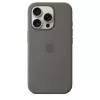 Apple iPhone 16 Pro Capa de silicone com MagSafe - Cinzento-pedra
