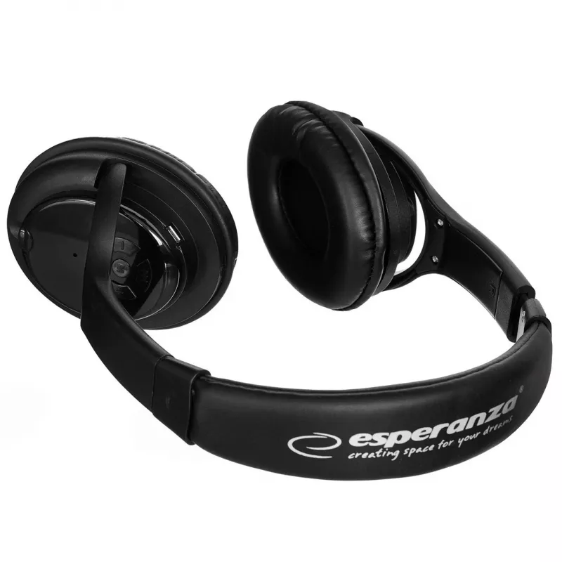 Auscultadores Esperanza Libero EH163K sem fios com arco música Mini-USB Bluetooth preto