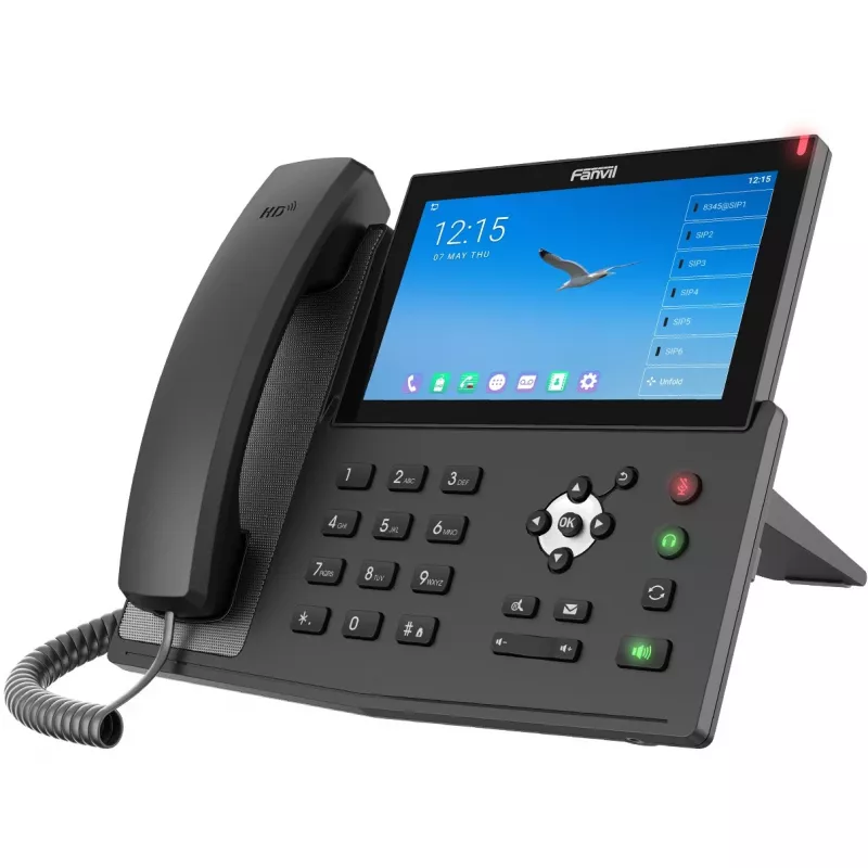 Telefone IP Fanvil X7A preto 20 linhas LCD Wi-Fi
