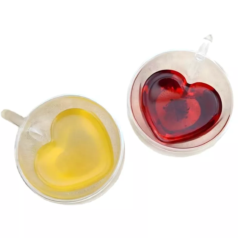 Caneca de amor em forma de coração Extralink Home, vidro de parede dupla resistente ao calor 250ml