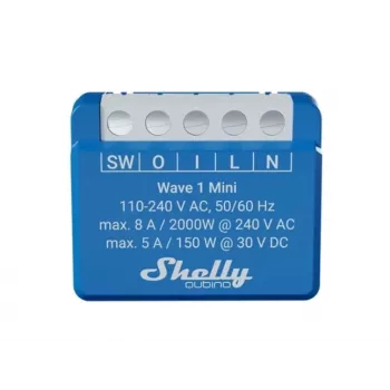 Shelly Qubino Wave 1 Mini LR interruptor inteligente Z-Wave azul