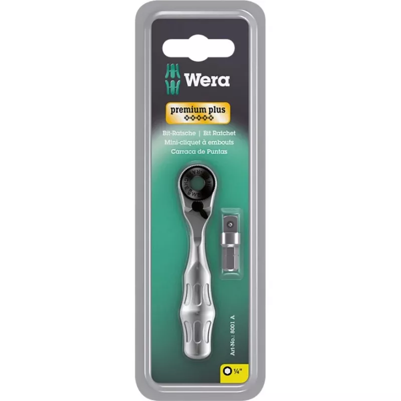 Wera 8001 A Zyklop Mini 1 chave de fendas de roquete para pontas