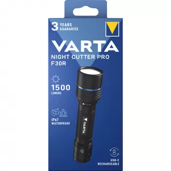 Lanterna Varta F30R alumínio recarregável LED, caixa de alumínio, recarregável