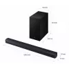 Barra de som Samsung HW-B450F/EN 2.1 canais Bluetooth com subwoofer sem fios, 300 W RMS, Dolby Audio, ARC