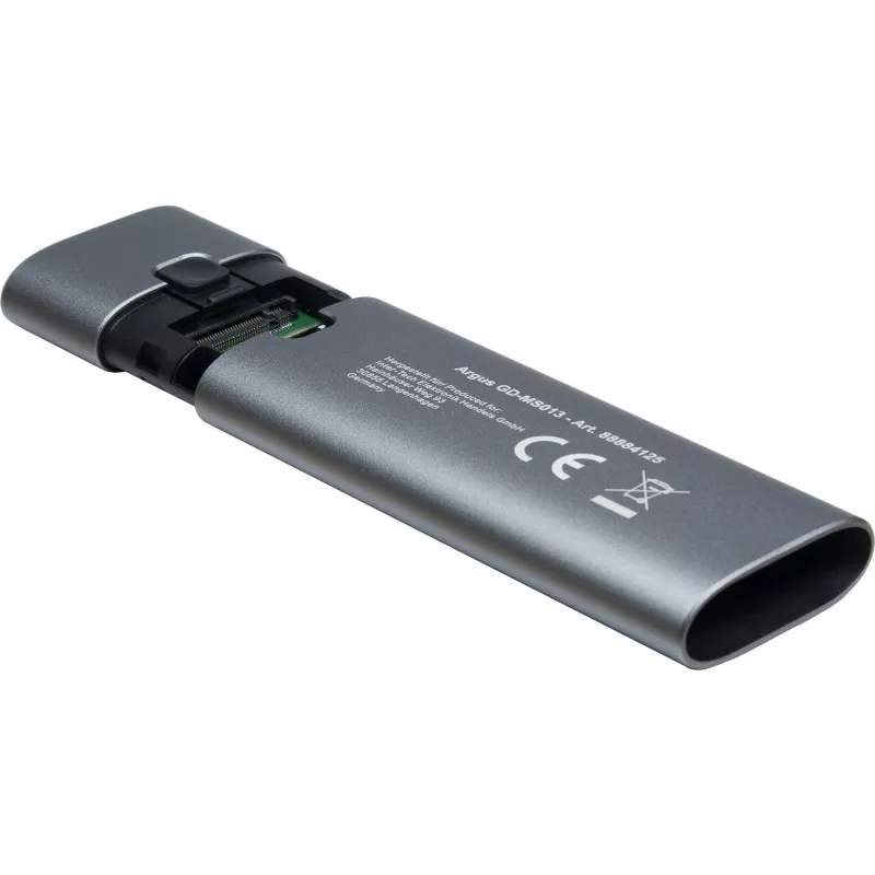 Inter-Tech GD-MS013 caixa para unidade M.2 NVMe, USB-C 3.2 Gen 2 10 Gbit/s, 113x37x12 mm, cinzento