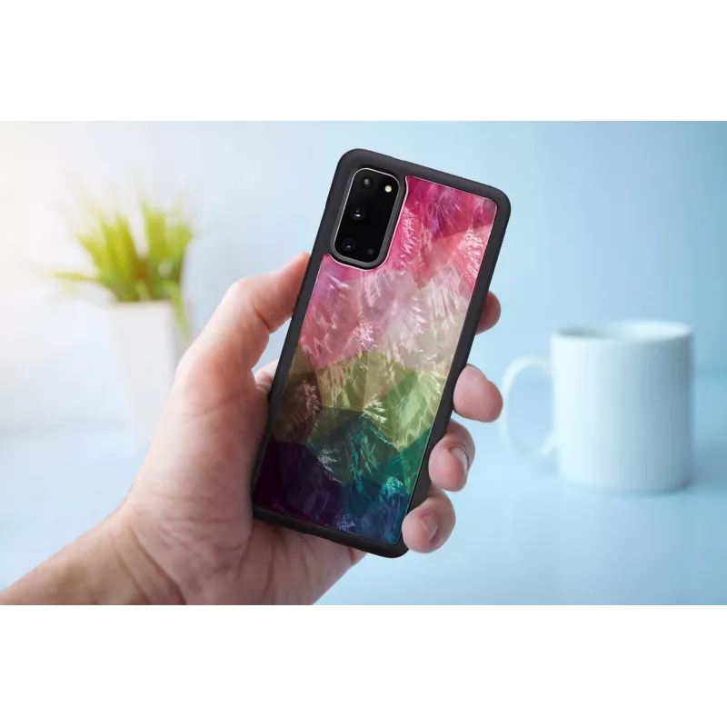 Capa de proteção iKins para Samsung Galaxy S20 – padrão flores aquáticas, preto