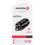 Carregador Swissten NANO smartphone preto isqueiro carregamento rápido automóvel