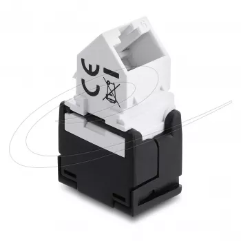 Módulo Keystone DELOCK conector fêmea RJ45 para LSA Cat.6 45° angular não blindado preto
