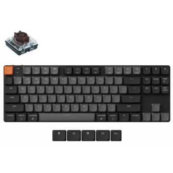Teclado mecânico sem fios Keychron K1X-A3 retroiluminação RGB ultrafina, conectividade sem fios, layout compacto