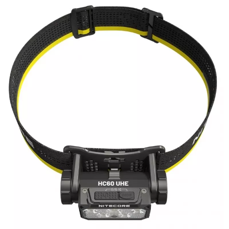 Lanterna frontal Nitecore HC60 UHE com bateria de 4000 mAh, 6-LED, à prova de água, resistente a choques, preto/amarelo