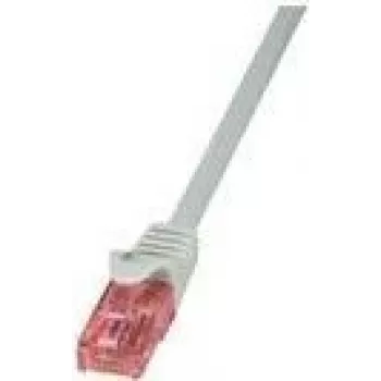 Cabo de rede RJ45 LogiLink CQ2052U, cabo de patch CAT 6 U/UTP 2,00 m cinzento ignífugo, com proteção anti-dobra