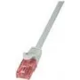 Cabo de rede RJ45 LogiLink CQ2052U, cabo de patch CAT 6 U/UTP 2,00 m cinzento ignífugo, com proteção anti-dobra
