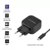 Carregador Qoltec 50188 para dispositivos móveis portátil, smartphone, smartwatch, tablet, telefone, universal preto AC, DC interior
