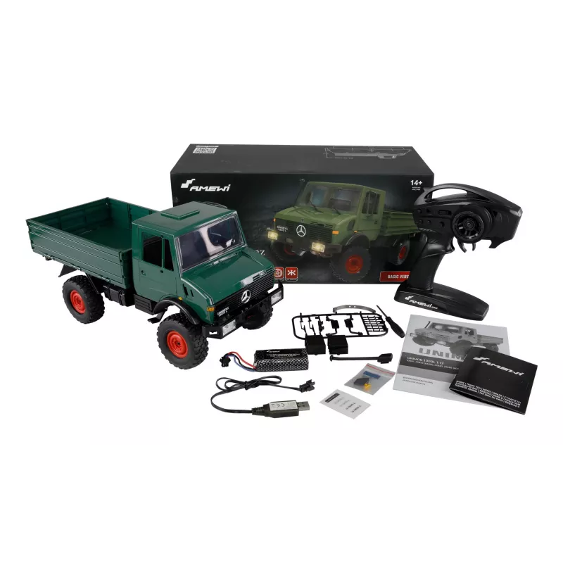 Carro RC Amewi Mercedes-Benz Unimog escala 1:12 4WD, verde