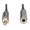 Cabo de extensão de áudio Digitus 3,5 mm jack para 3,5 mm fêmea 1 m Preto