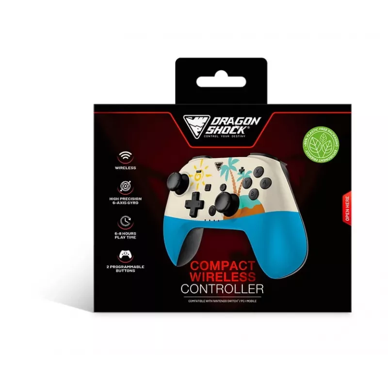Dragonshock PopTop Compact - comando - Nintendo Switch - botão Voltar - D-Pad - botão Home - botão Reset - sem fios - Bluetooth - USB Type-C (D
