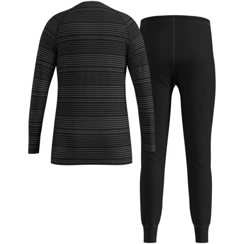 Odlo Set long ACTIVE WARM ECO SET conjunto de roupa interior criança, tamanho 140 cm, preto e cinzento
