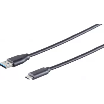 Cabo USB S/CONN 77141-0.5 USB 3.2 Gen 1 0,5 m USB C USB A preto