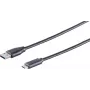 Cabo USB S/CONN 77141-0.5 USB 3.2 Gen 1 0,5 m USB C USB A preto
