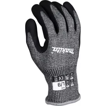 Luvas de trabalho P-84729, tam. L (9), resistência ao corte F/7 (preto/cinzento, 1 par)