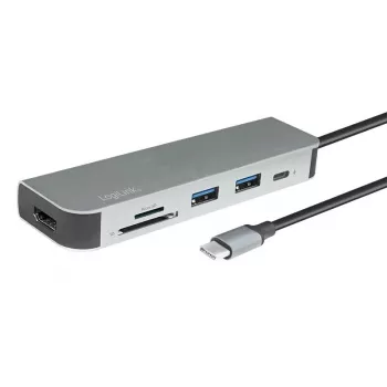 LogiLink UA0343 hub multiporta USB-C alumínio USB 3.2 2.ª geração mult