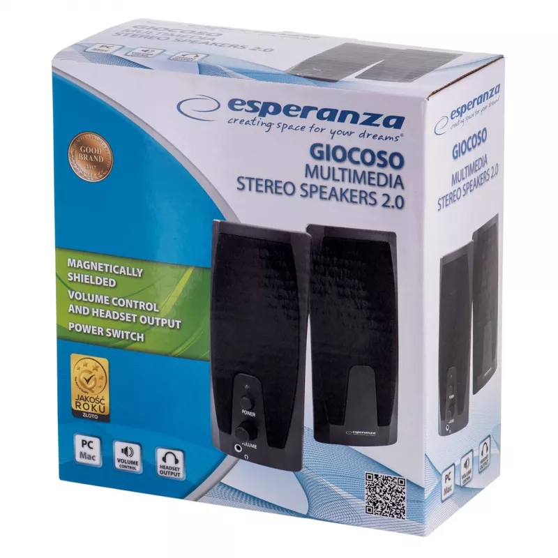 Altifalante Esperanza EP110 2 vias preto com fios 6 W
