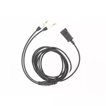 Cabo adaptador de áudio Tellur QD para 2×3,5 mm jack, 2,2 m, preto