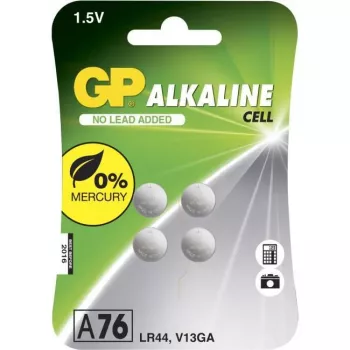 Pilha botão alcalina GP 76A/LR44/V13GA 1,5V pack de 4 blister
