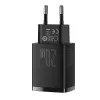 Carregador rápido USB de interior Baseus CCXJ-B01 – 2 portas (USB-C PD 20W + USB-A QC3.0 18W), 100–240 V, preto