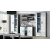 Aparador Cama Sideboard 120 cm SOHO S7 cinzento/branco brilhante