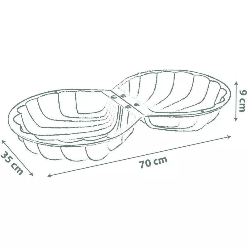 Life Double Sandpit Shell, equipamento de brincar de jardim