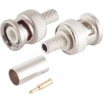 Ficha de vídeo BNC ShiverPeaks 98802-1 para RG59, crimp, 75 Ω